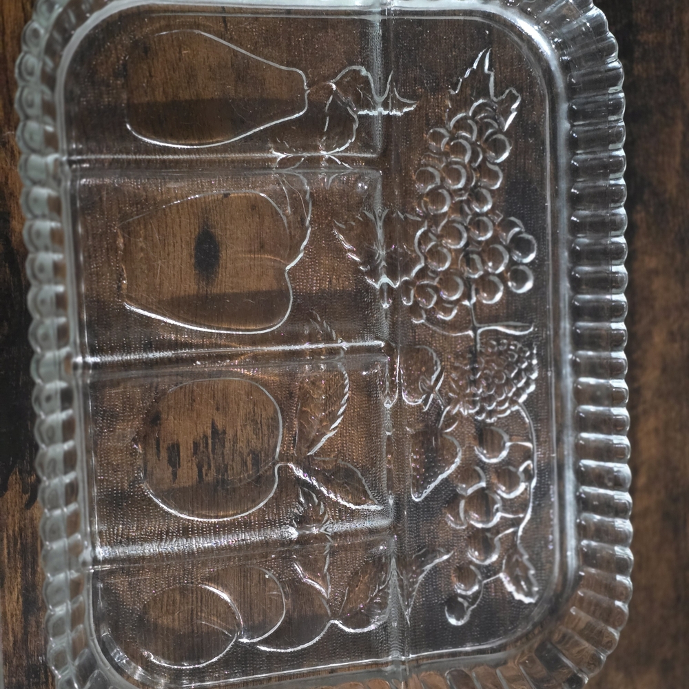 Elegant Clear Glass Divided Serving Tray